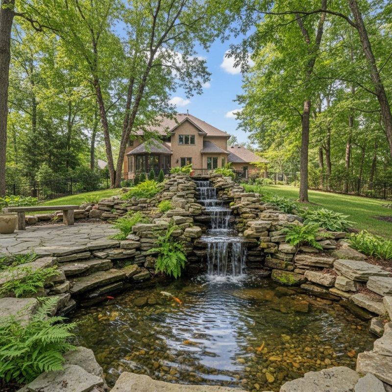 Pond Waterfall Installation